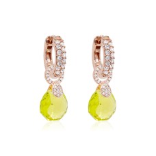 Sidabriniai auskarai „Nerissa (Citrus Green)“ su Swarovski® kristalais
