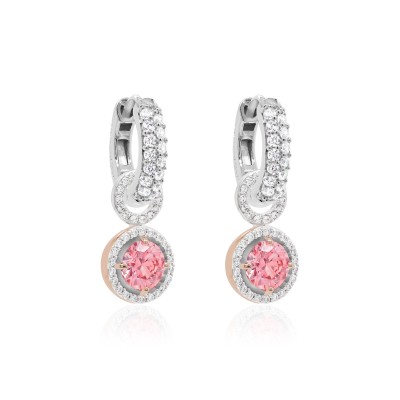 Sudraba auskari „Sirdis un Bultas V (Fancy Pink)“