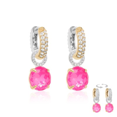 Sudraba auskari „Flamingo (Electric Pink)“