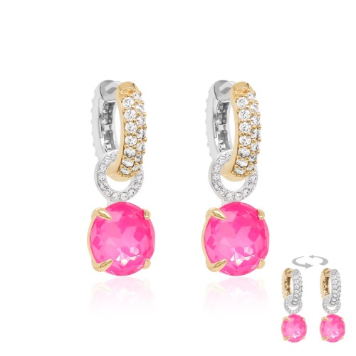 Sudraba auskari „Flamingo (Electric Pink)“