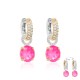 Sidabriniai auskarai „Flamingo (Electric Pink)“ su Swarovski® kristalais