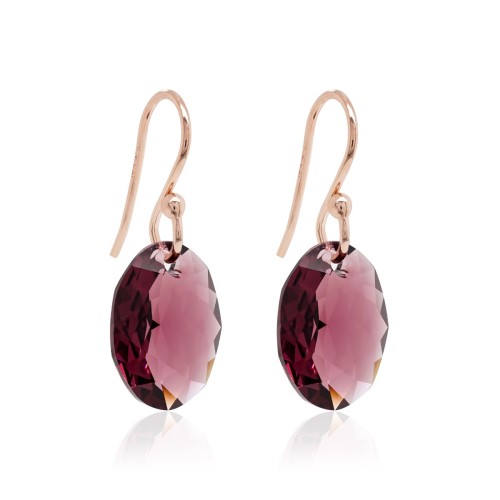 Sudraba auskari „Maigais Ovāls (Amethyst)“