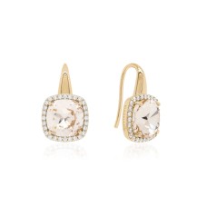 Серебряные серьги 925 пробы «Грань (Light Silk)» с кристаллами Swarovski®