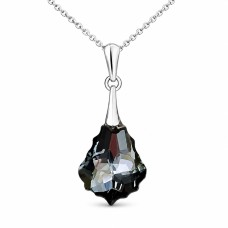 Sidabrinis pakabukas „Baroque IV (Silver Night)“ su Swarovski® kristalais