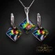 Sudraba komplekts "Mirdzums (Vitrail Medium)" ar Swarovski™ kristāliem