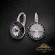 Sudraba auskari "Klaris IV (Silver Night)" ar Swarovski™ kristāliem