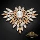 Broša "Varavīksnes Zieds (Golden Shadow / Light Chrome / Rose Gold)" ar Swarovski™ kristāliem