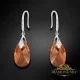 Sudraba auskari "Baroka III (Smoked Amber)" ar Swarovski™ kristāliem