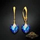 Sudraba auskari "Mīļais Valentīns (Bermuda Blue)" ar Swarovski™ kristāliem