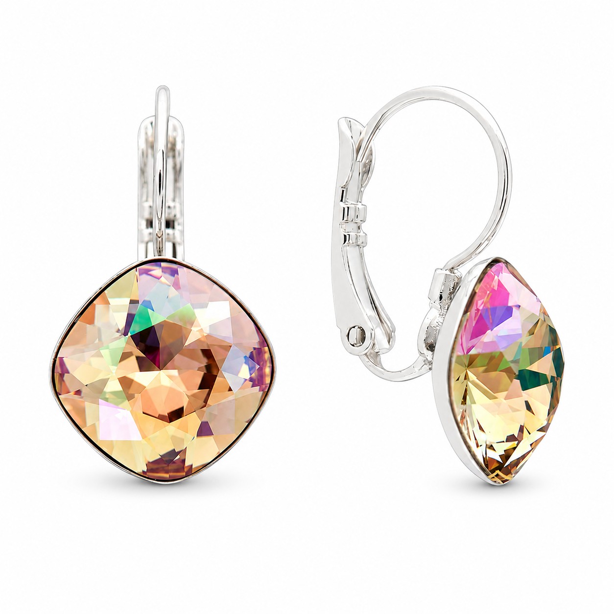 Auskarai „Glare IV (Luminous Green)“ su Swarovski® kristalais