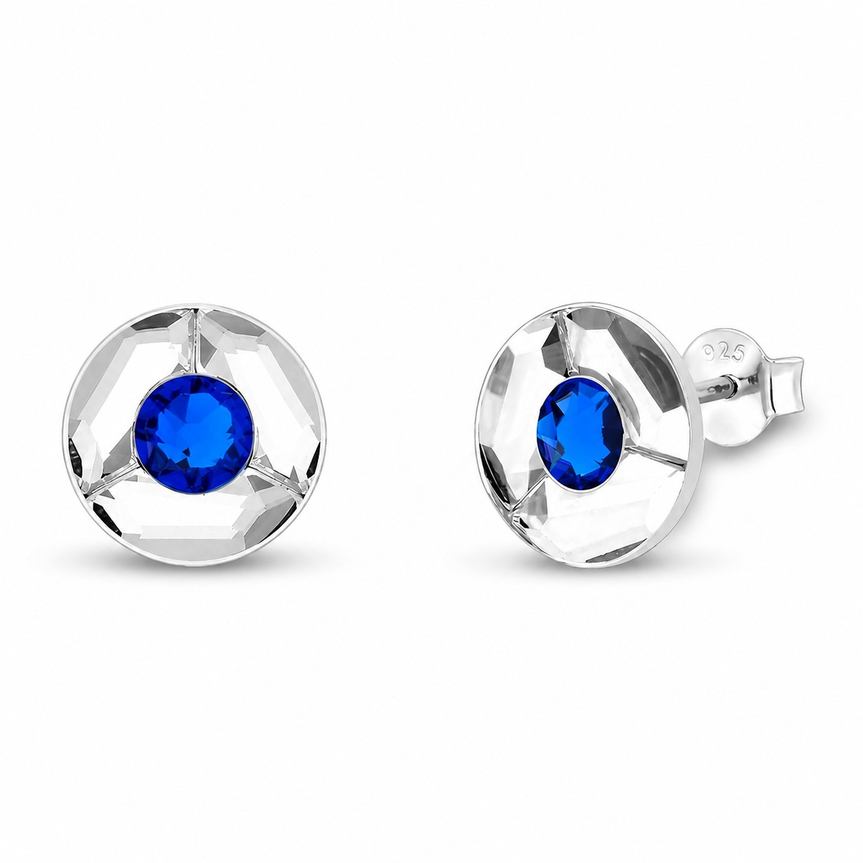 Sidabriniai auskarai „Astra (Capri Blue)“ su Swarovski® kristalais