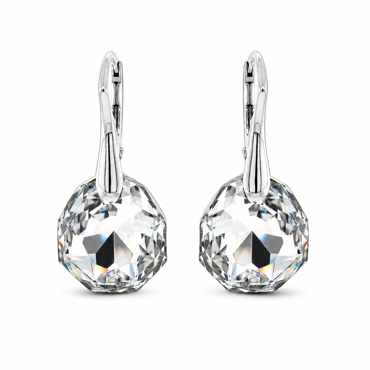 Sidabriniai auskarai „Frozen Edges“ iš 925 prabos sidabro su Swarovski kristalais