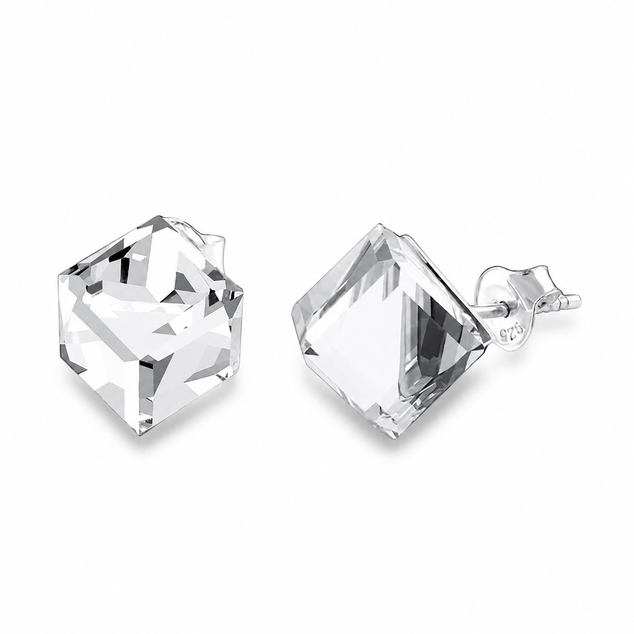 Sidabriniai auskarai „Rubicon II (Comet Argent Light)“ su Swarovski® kristalais