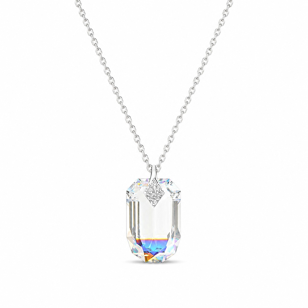Kaklo papuošalas moterims DiamondSky „Symbiosis (Aurora Borealis)“ su Swarovski kristalais