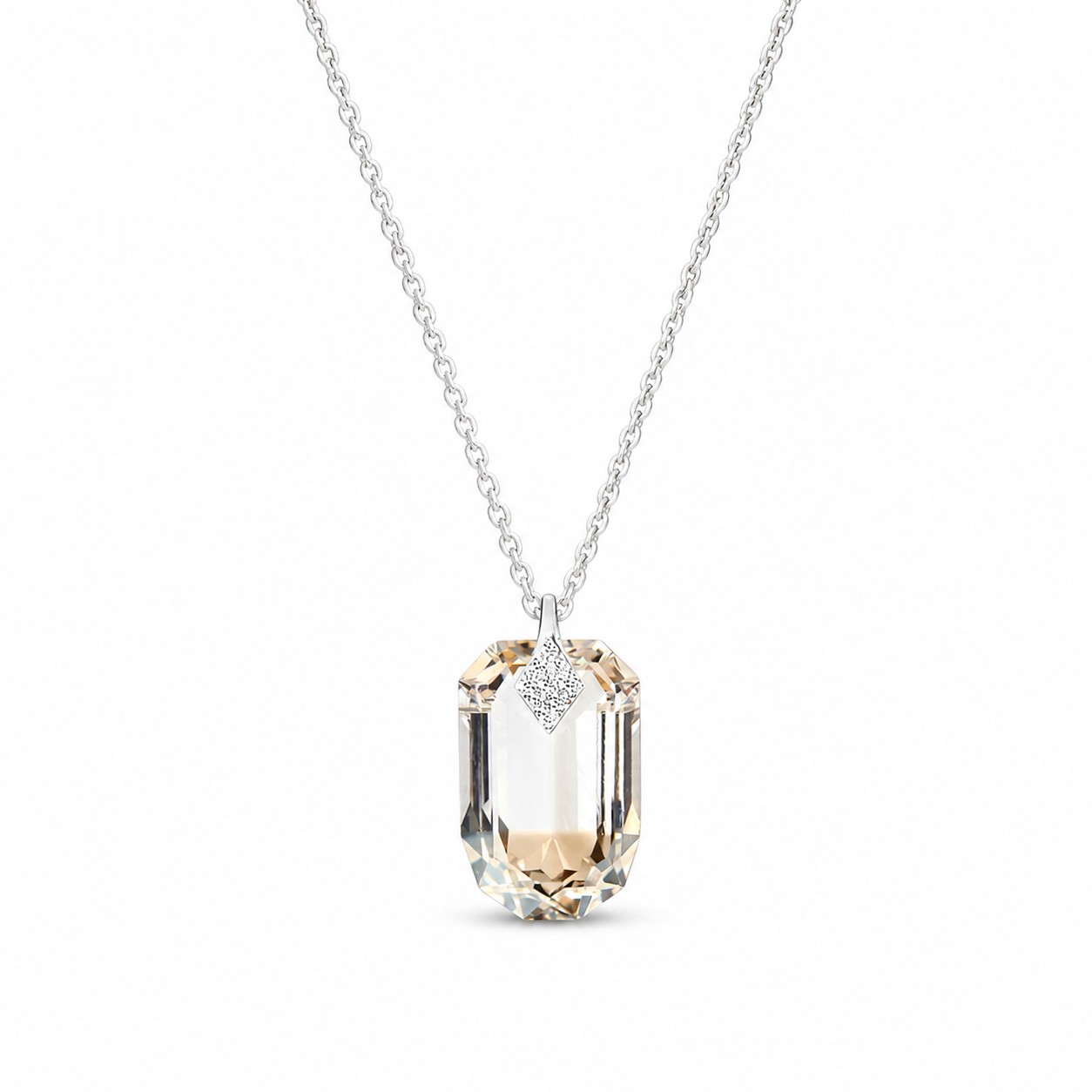 Kaklo papuošalas moterims DiamondSky „Symbiosis (Golden Shadow)“ su Swarovski kristalais