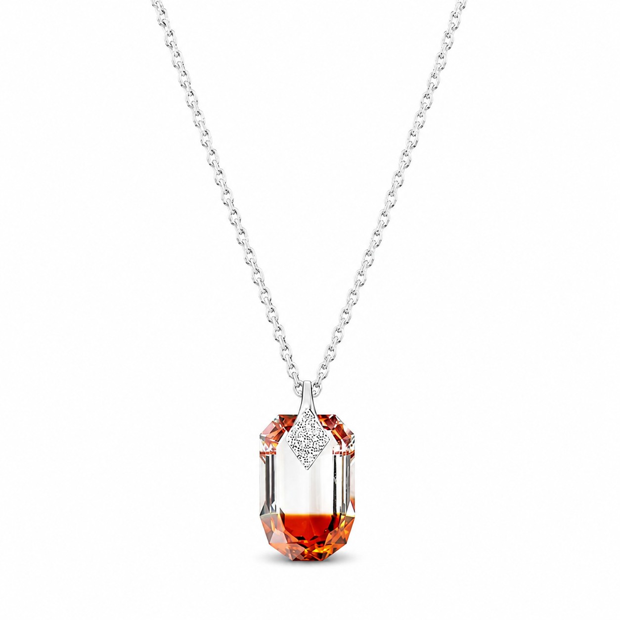 Kaklo papuošalas moterims DiamondSky „Symbiosis II (Red Magma)“ su Swarovski kristalais