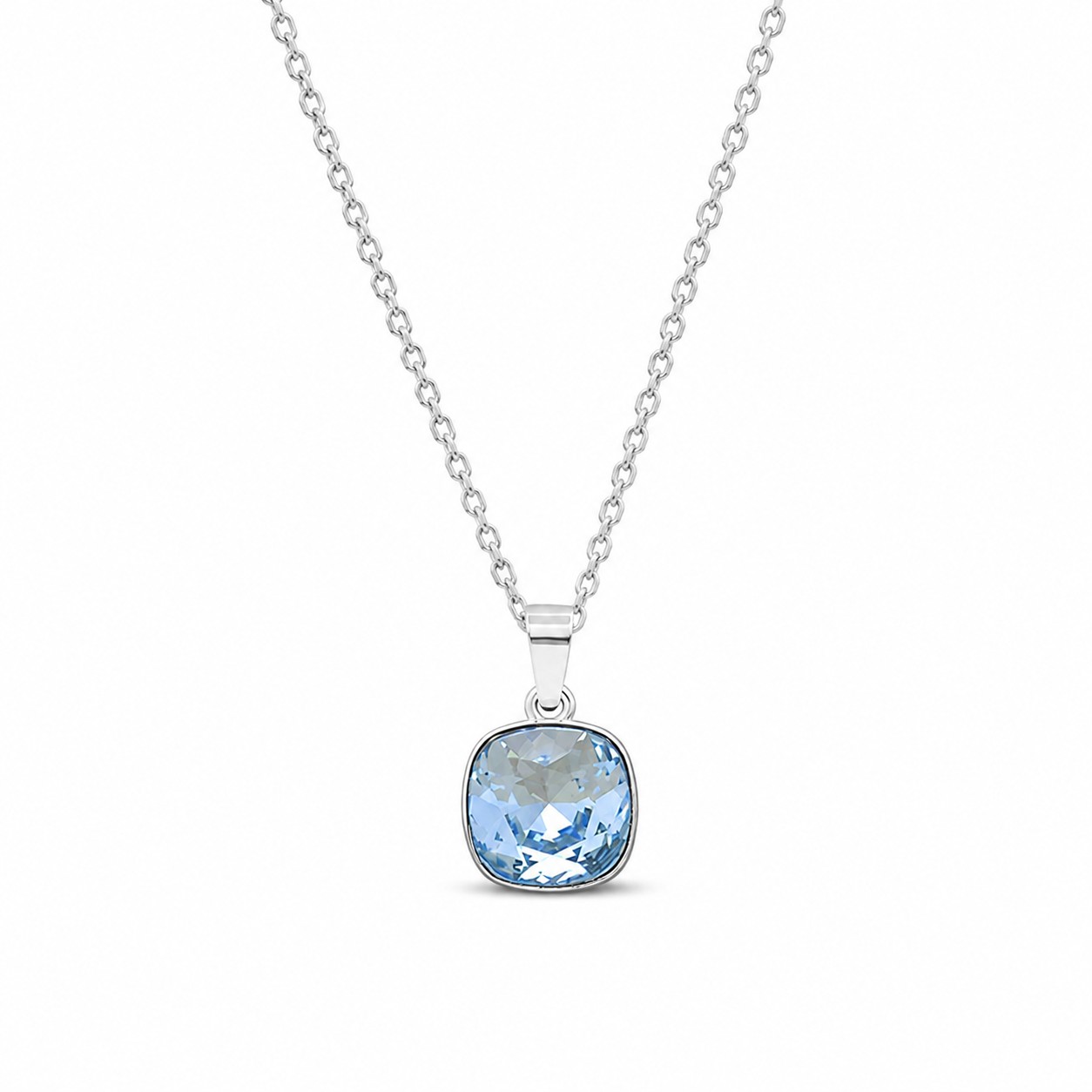 Sidabrinis pakabukas „Glare (Aquamarine)“ su Swarovski® kristalais