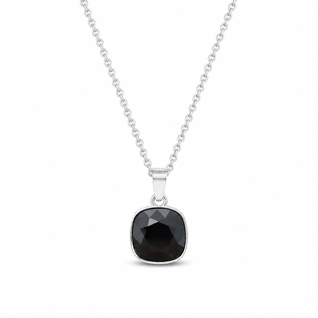 Sidabrinis pakabukas „Glare (Jet)“ su Swarovski® kristalais