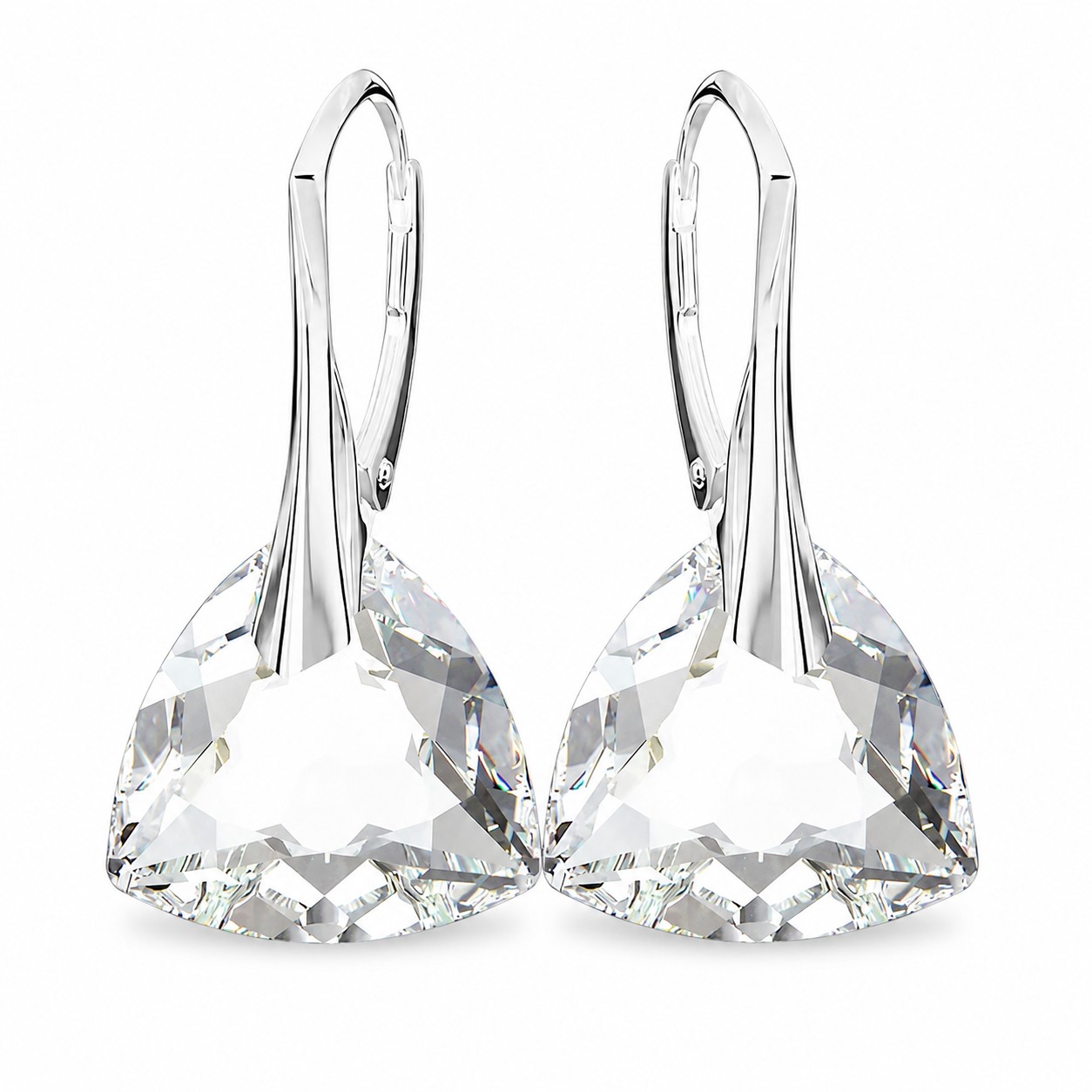 Sidabriniai auskarai „Evening Shine“ su Swarovski® kristalais
