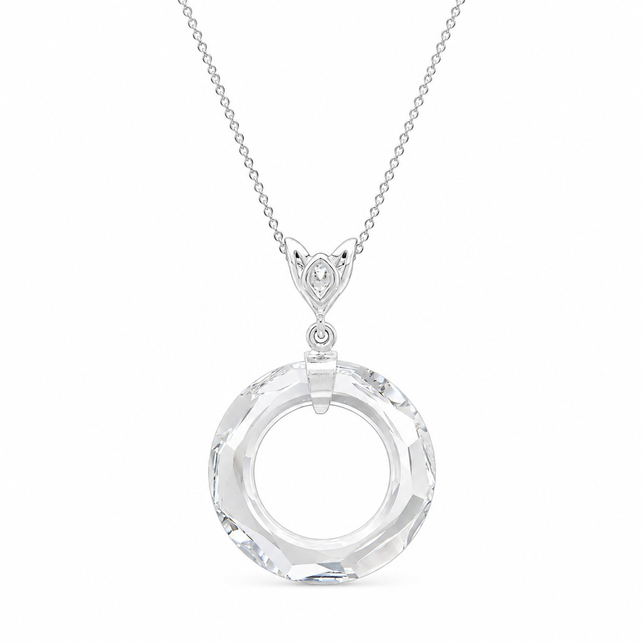 Kaklo papuošalas moterims DiamondSky „Cosmic Ring“ su Swarovski kristalais