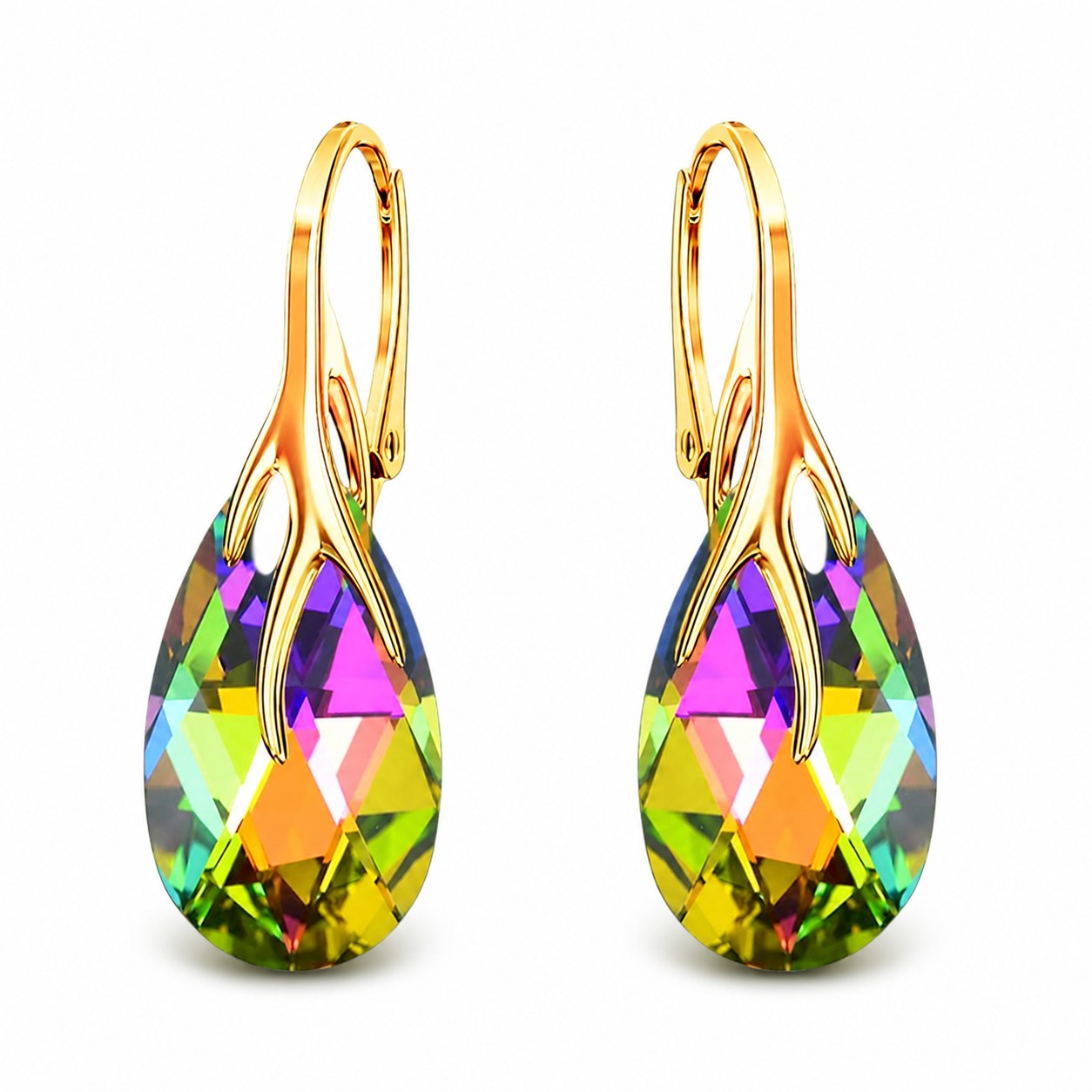 Sidabriniai auskarai „Baroque VII (Vitrail Medium)“ iš 925 prabos sidabro su Swarovski kristalais