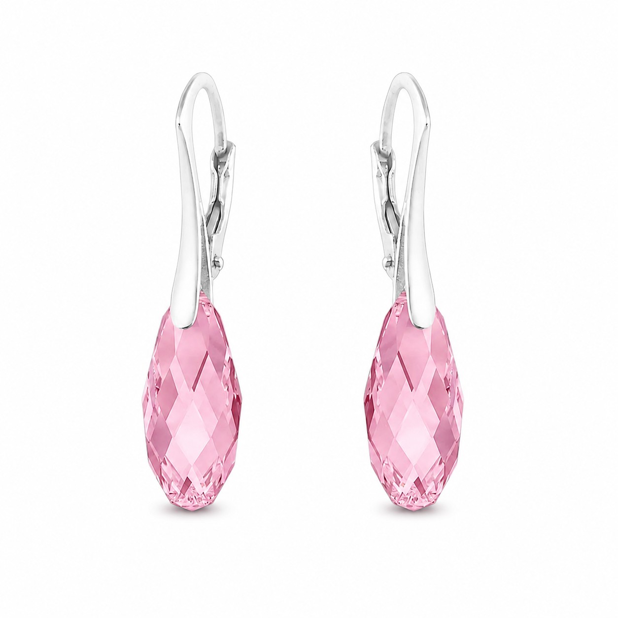 Sidabriniai auskarai „Enchanté (Light Rose)“ su Swarovski® kristalais