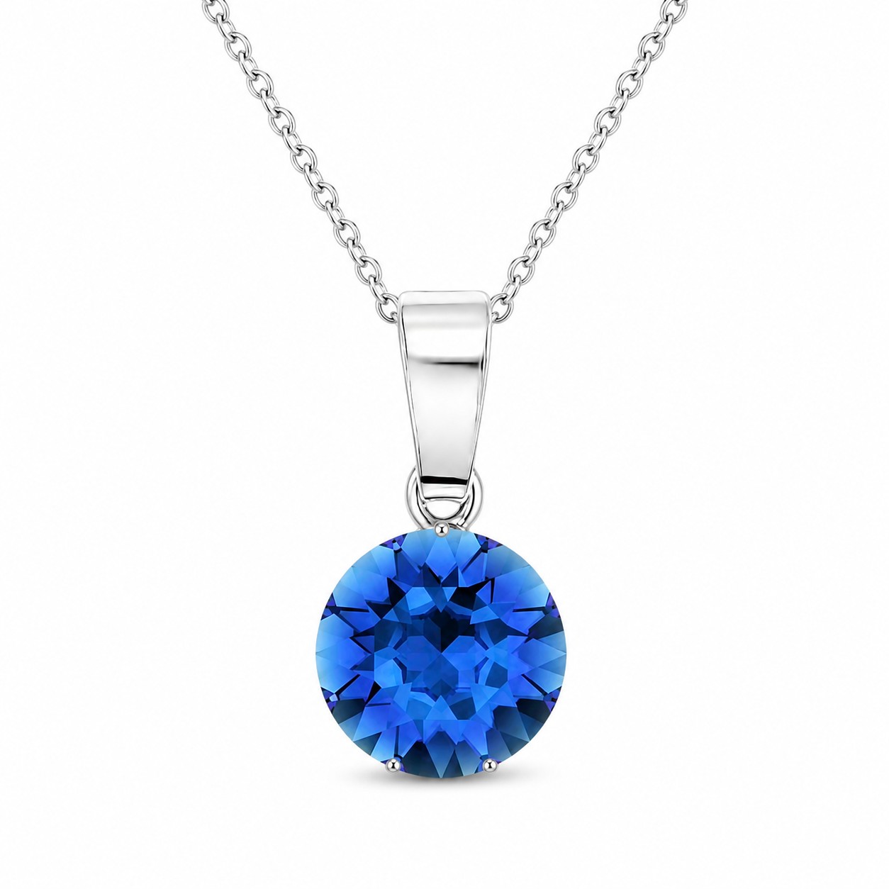 Sidabrinis pakabukas „Classic (Capri Blue)“ su Swarovski® kristalais