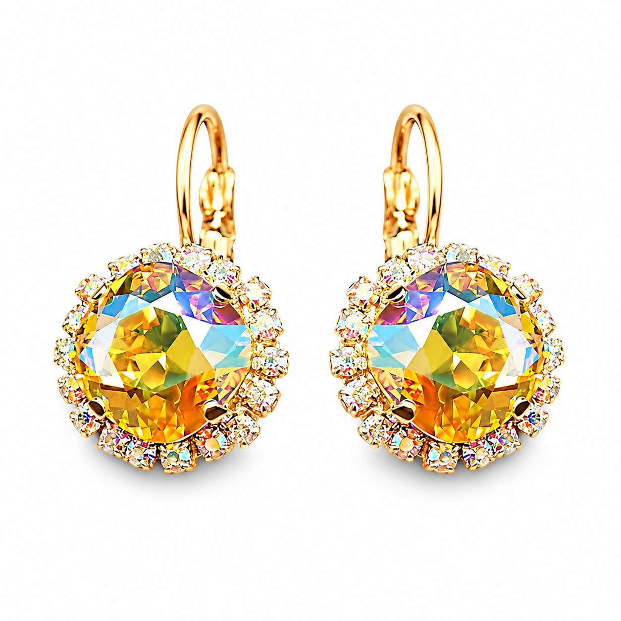 Auskarai „Glare III (Light Topaz Shimmer)“ su Swarovski® kristalais
