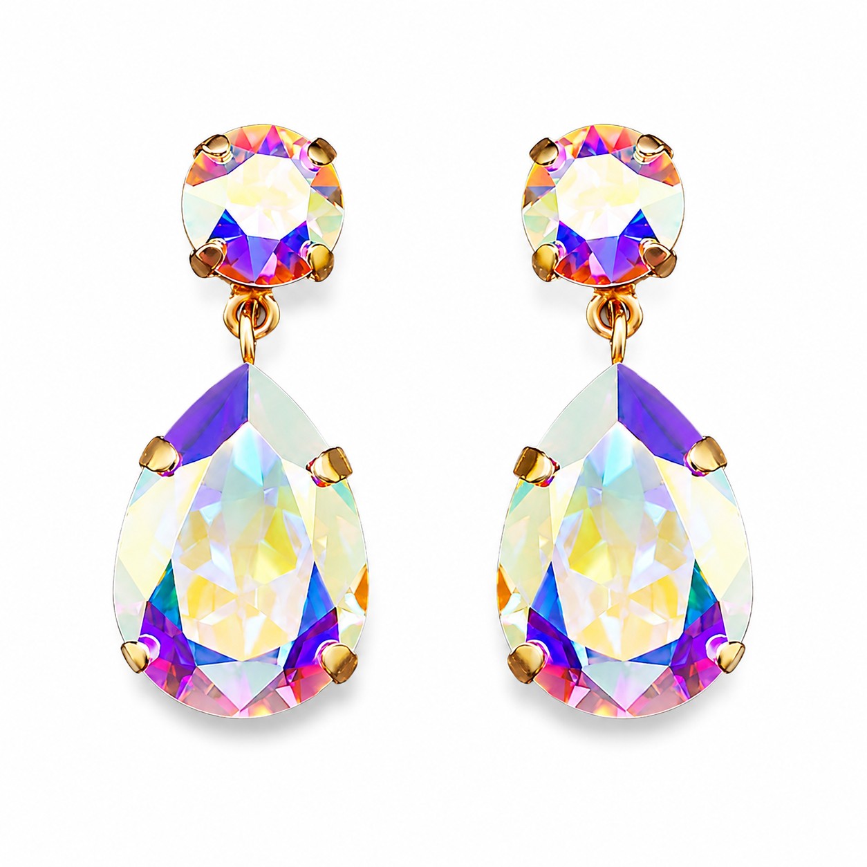 Auskarai „Crystal Drop IV (Aurora Borealis)“ su Swarovski® kristalais
