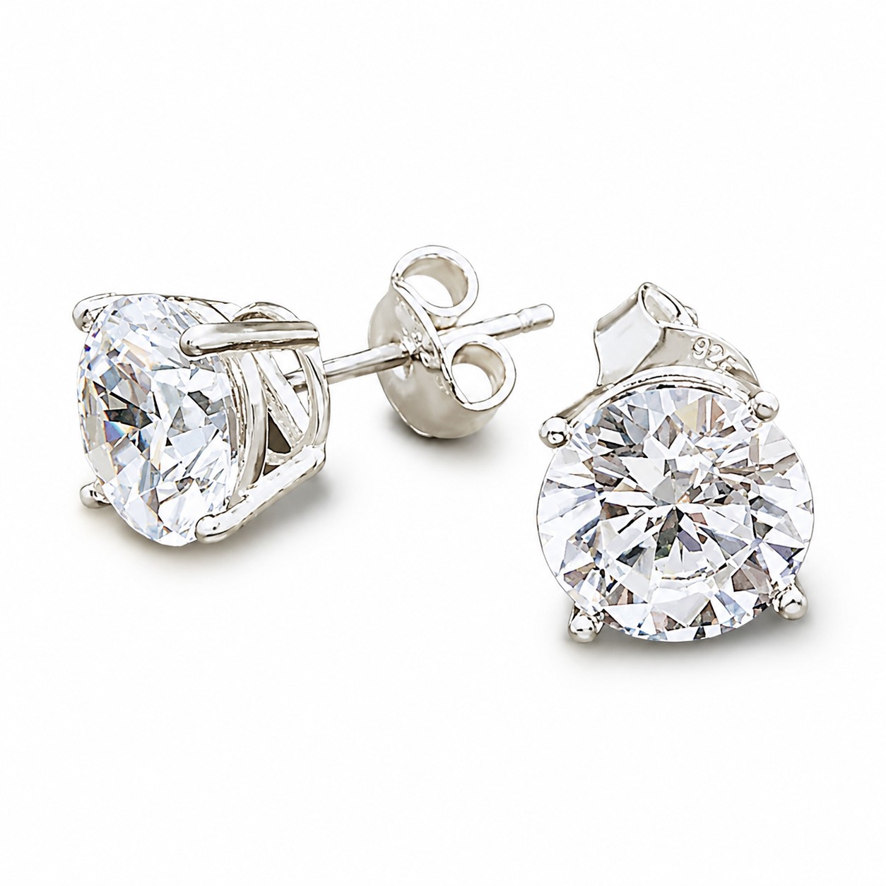 Sidabriniai auskarai moterims DiamondSky „Juno“ su Swarovski kristalais