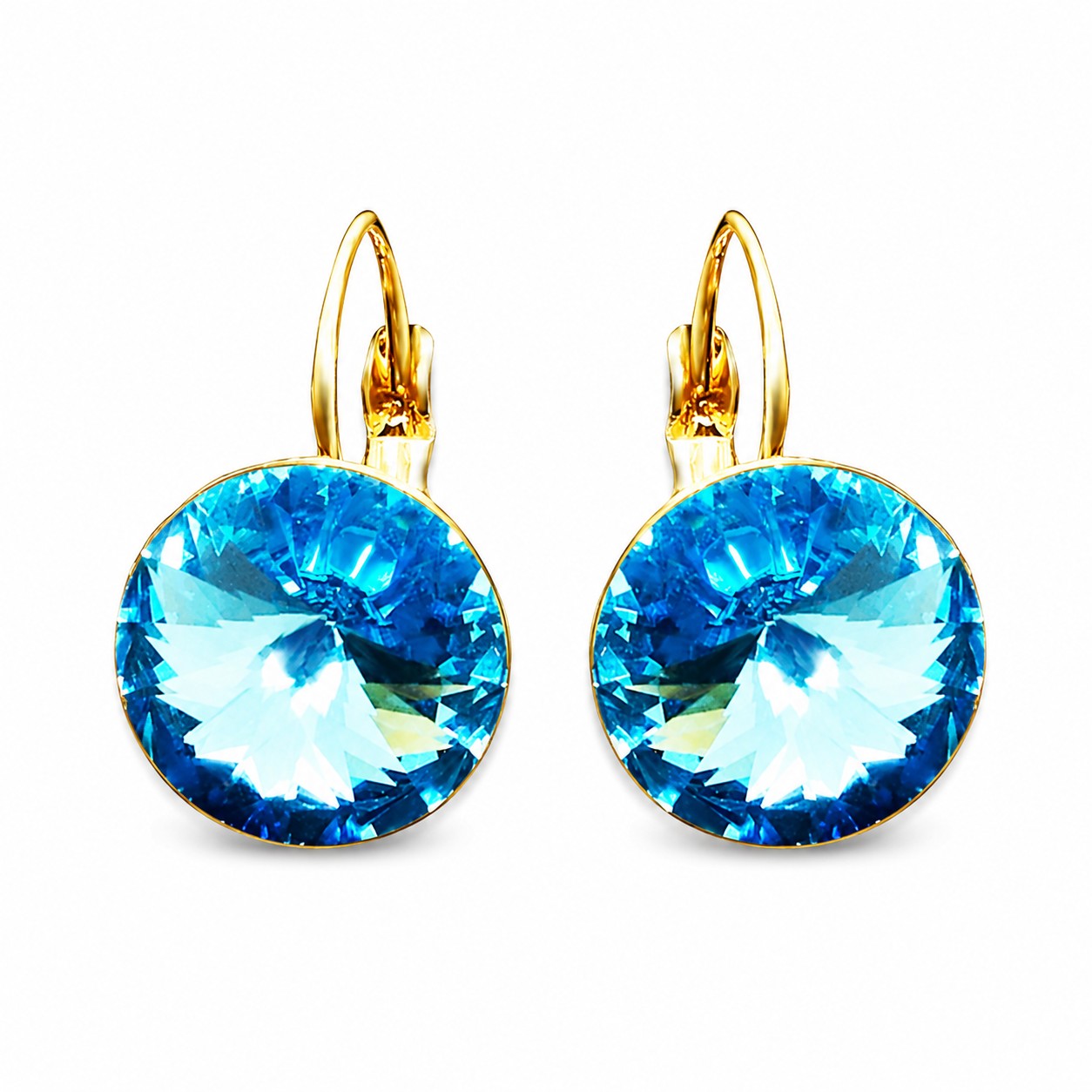Auskarai „Clarice II (Aquamarine Blue)“ su Swarovski® kristalais