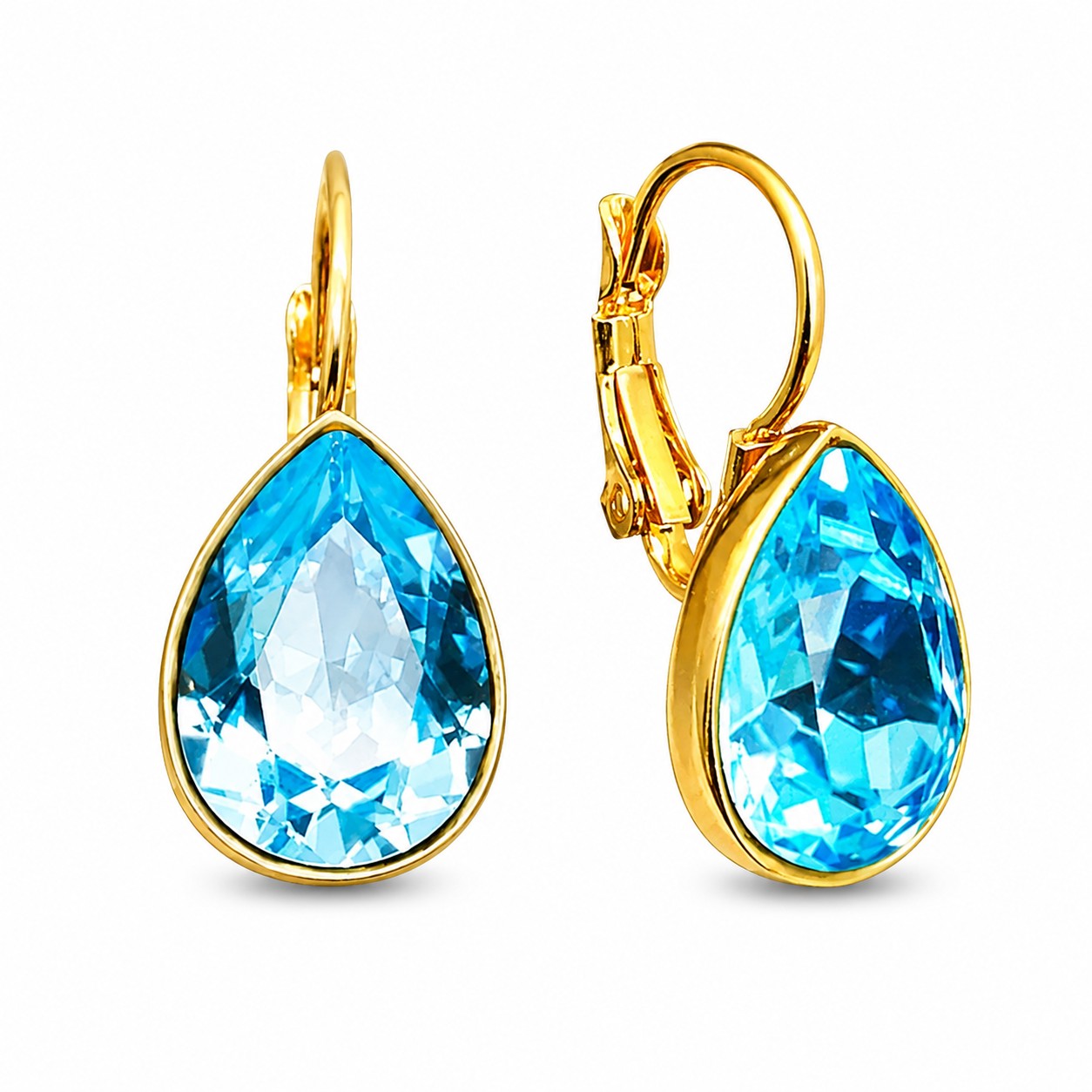 Auskarai „Crystal Drop (Aquamarine Blue)“ su Swarovski® kristalais