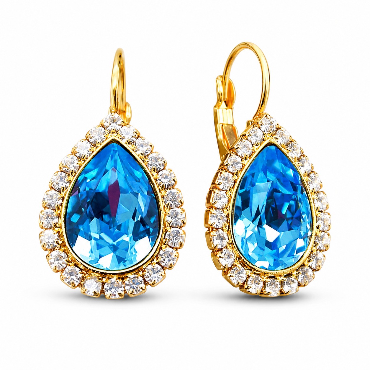 Auskarai „Celestial Drop (Aquamarine Blue)“ su Swarovski® kristalais