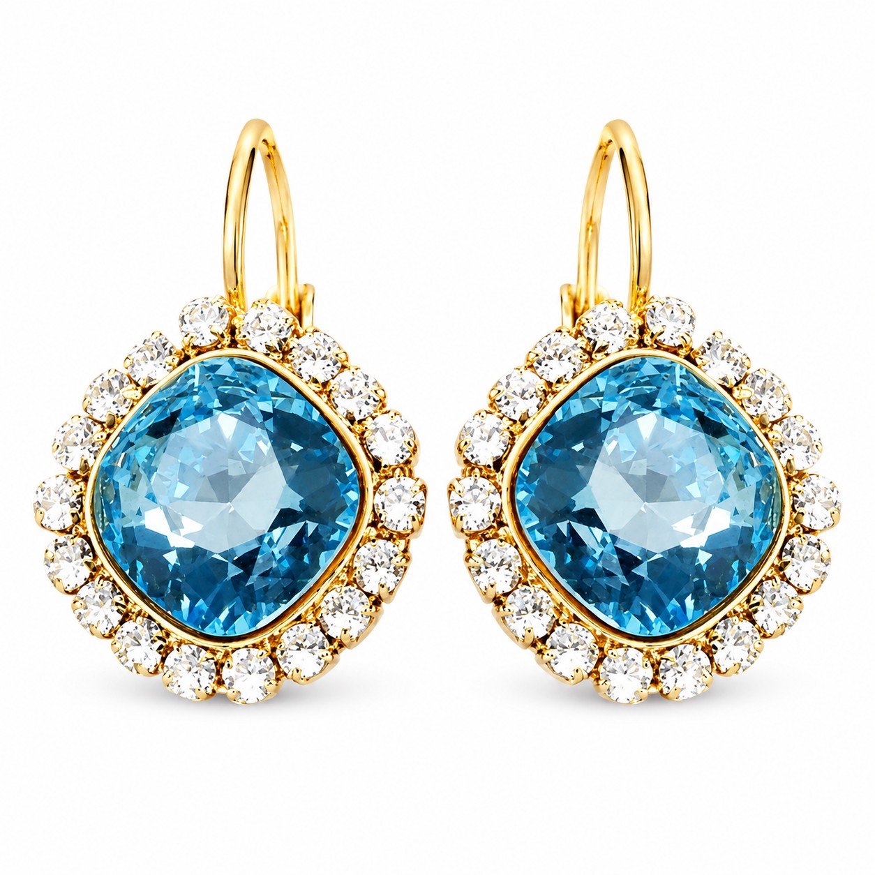 Auskarai „Glare III (Aquamarine Blue)“ su Swarovski® kristalais