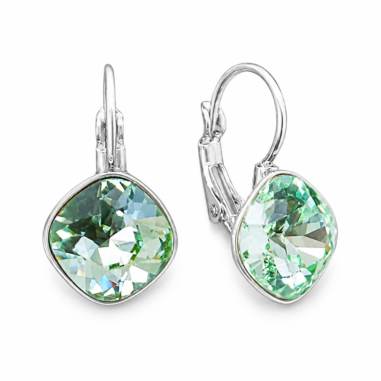 Auskarai „Glare IV (Chrysolite)“ su Swarovski® kristalais