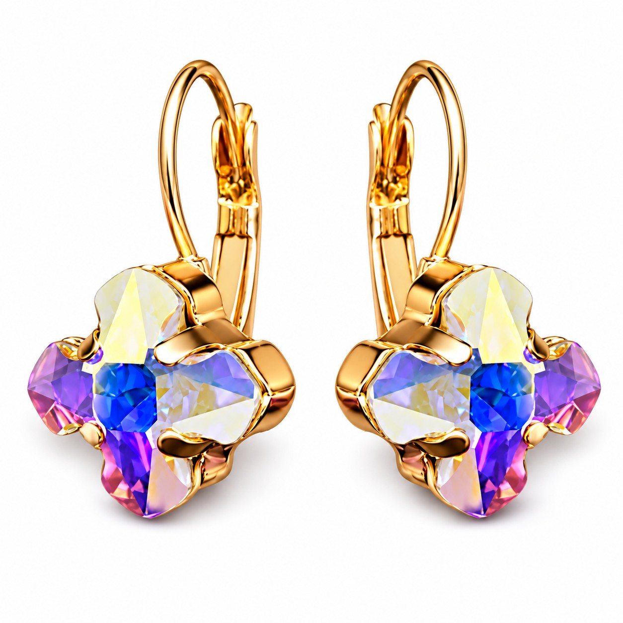 Auskarai „Byzantine Cross (Aurora Borealis)“ su Swarovski® kristalais