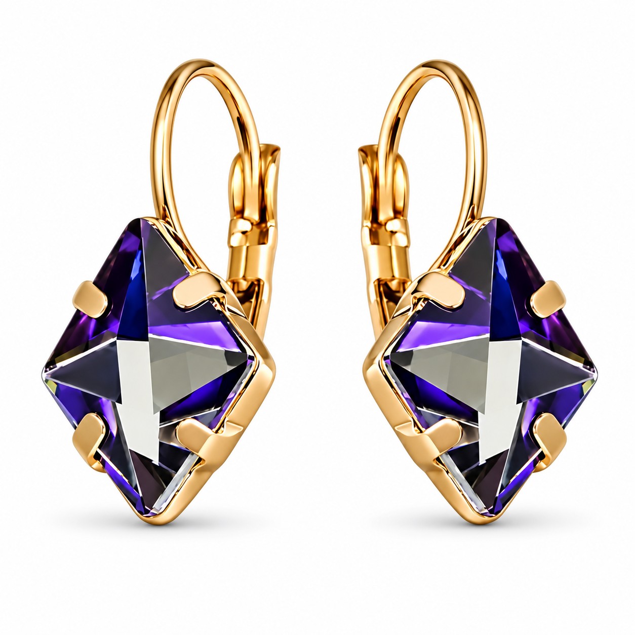 Auskarai „Crystal Rhombus III (Bermuda Blue)“ su Swarovski® kristalais