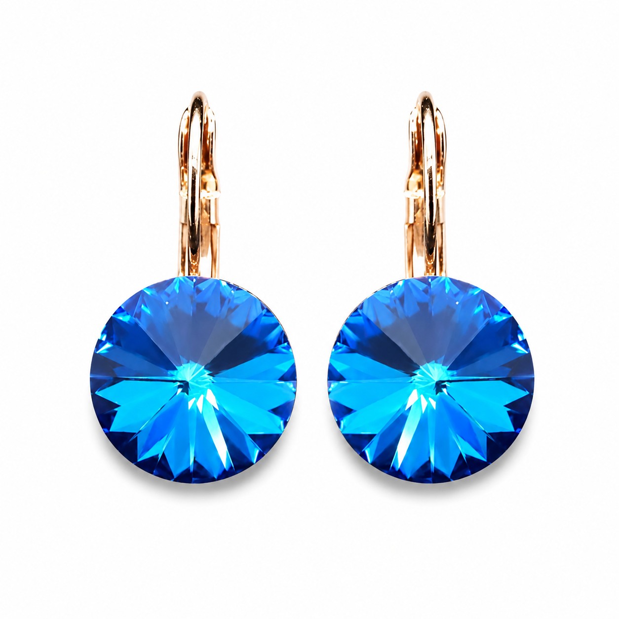 Auskarai „Clarice II (Bermuda Blue)“ su Swarovski® kristalais