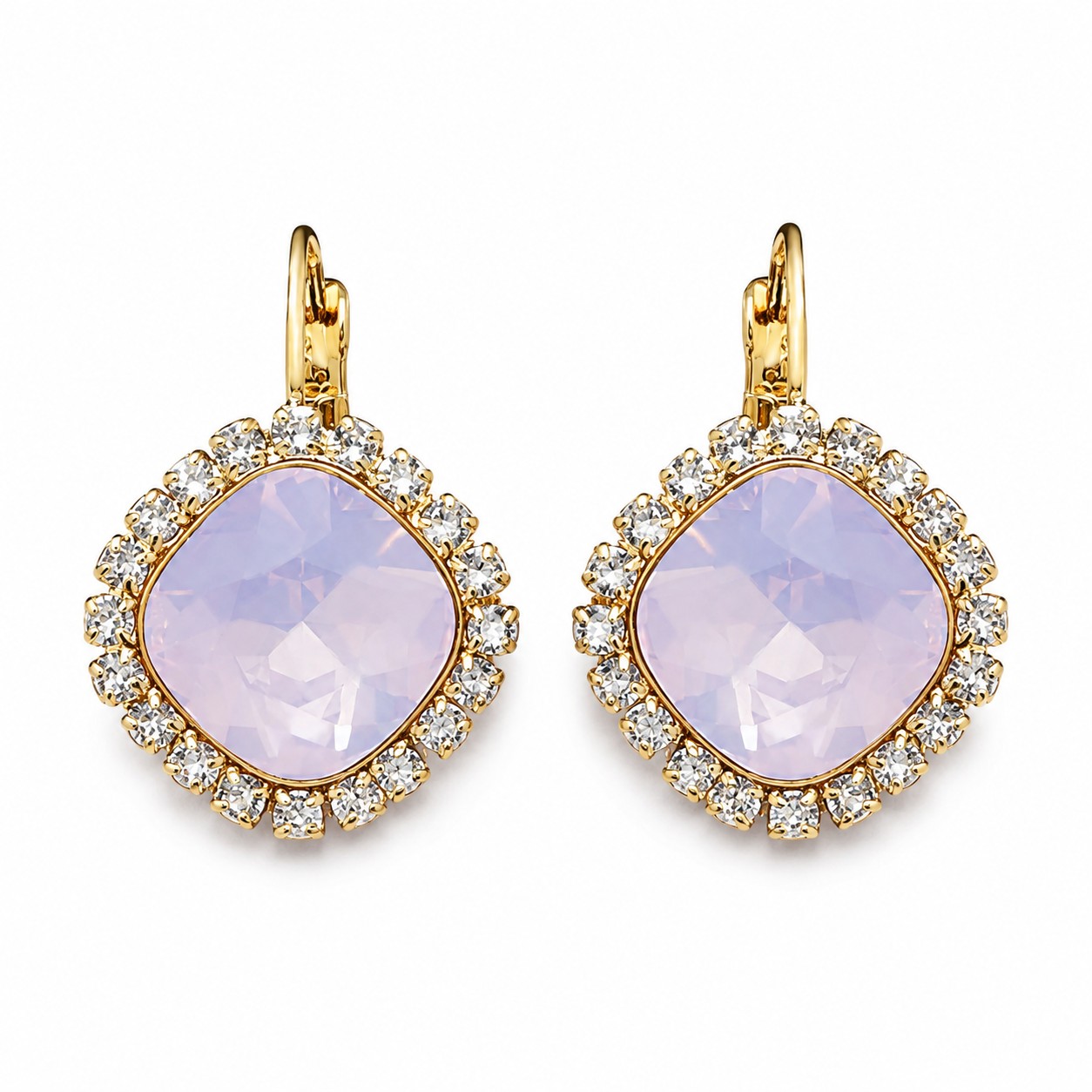 Auskarai „Glare III (Rose Water Opal)“ su Swarovski® kristalais