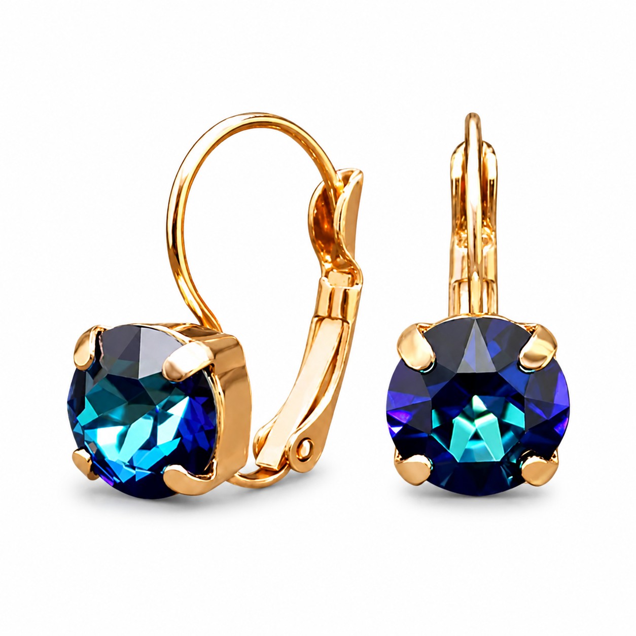 Auskarai „Glory II (Bermuda Blue)“ su Swarovski® kristalais