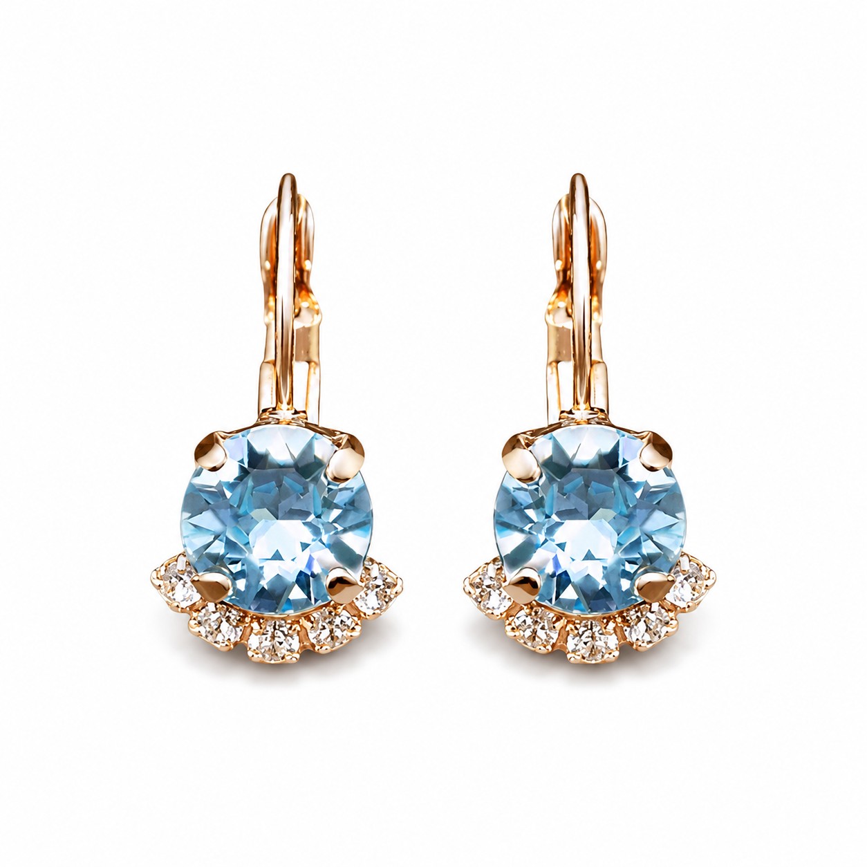 Auskarai „Glory III (Aquamarine Blue)“ su Swarovski® kristalais
