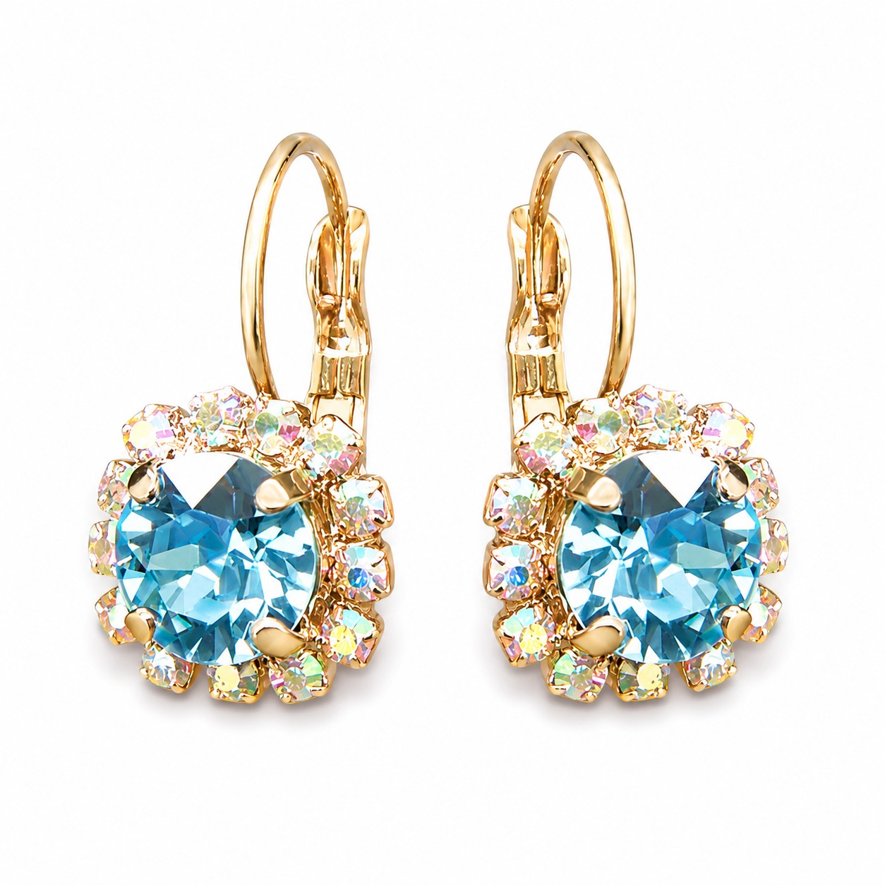 Auskarai „Glory II (Aquamarine Blue)“ su Swarovski® kristalais