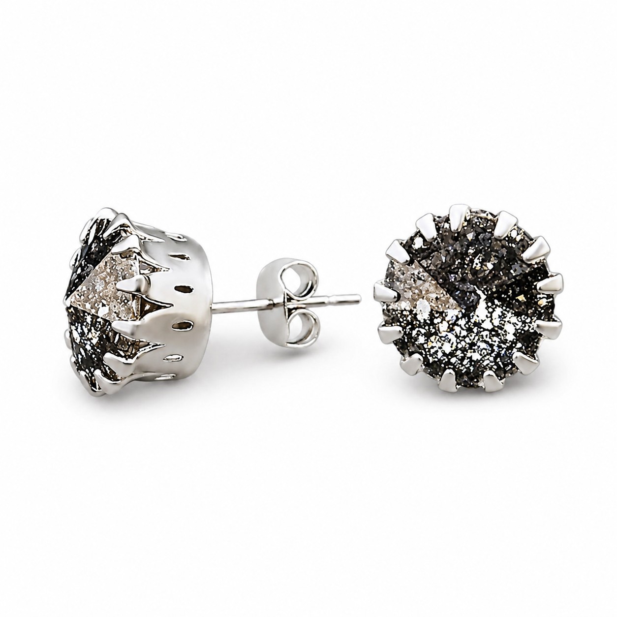 Auskarai „Vintage VII (Black Patina)“ su Swarovski® kristalais