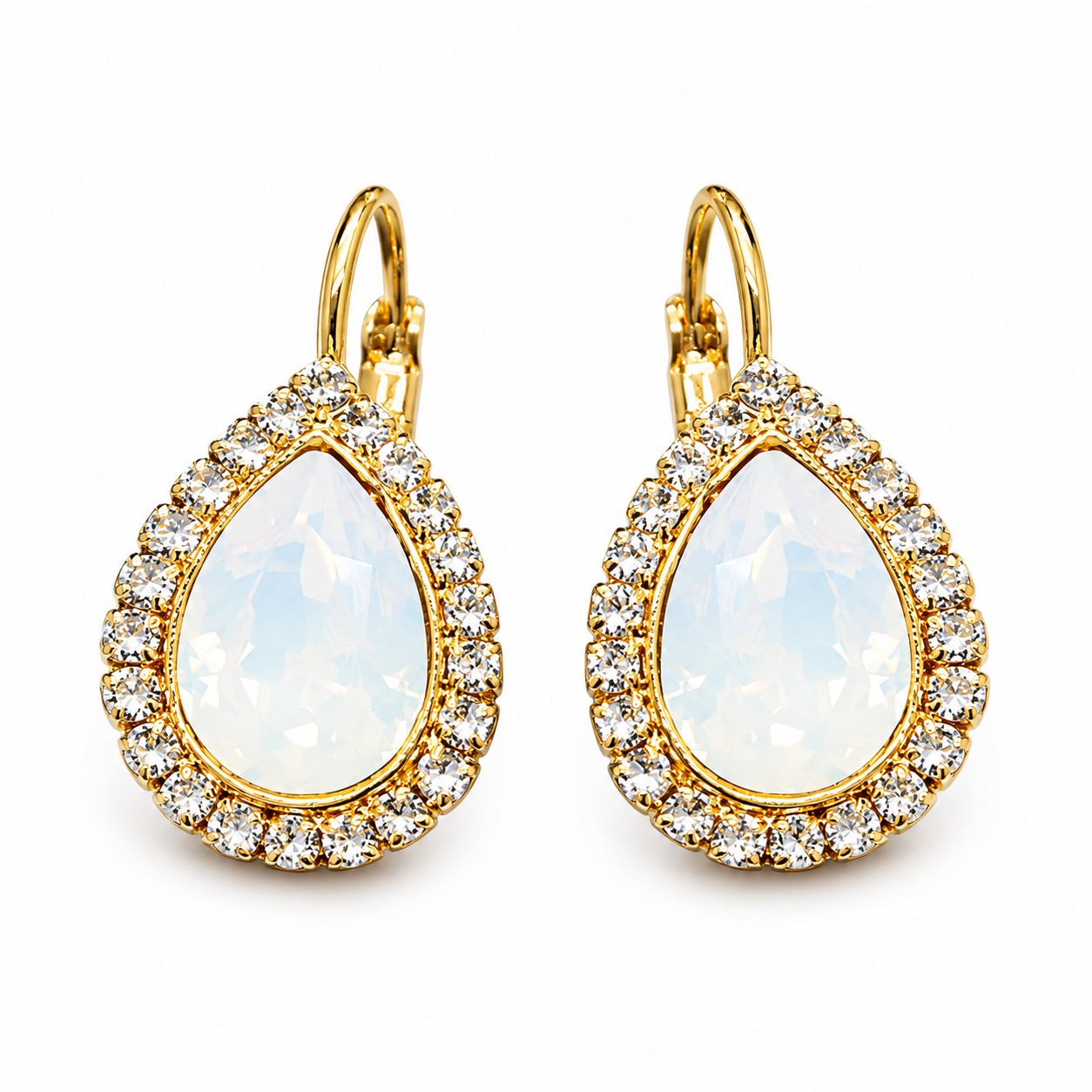 Auskarai „Celestial Drop (White Opal)“ su Swarovski® kristalais