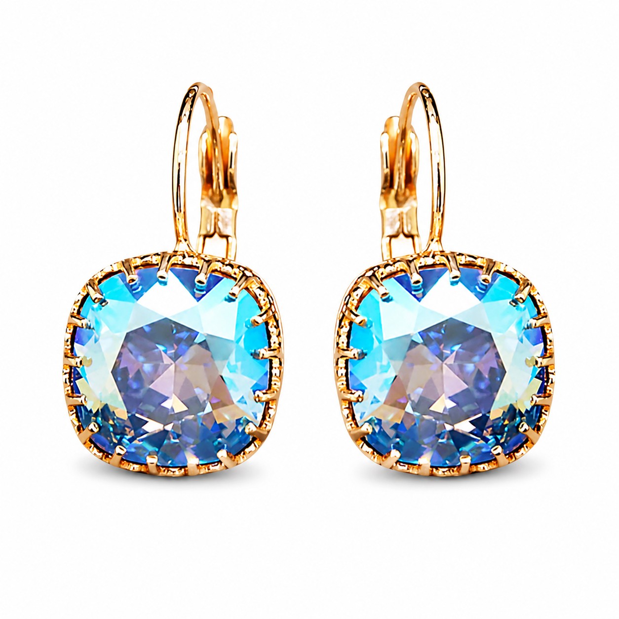 Auskarai „Vintage V (Light Sapphire Shimmer)“ su Swarovski® kristalais