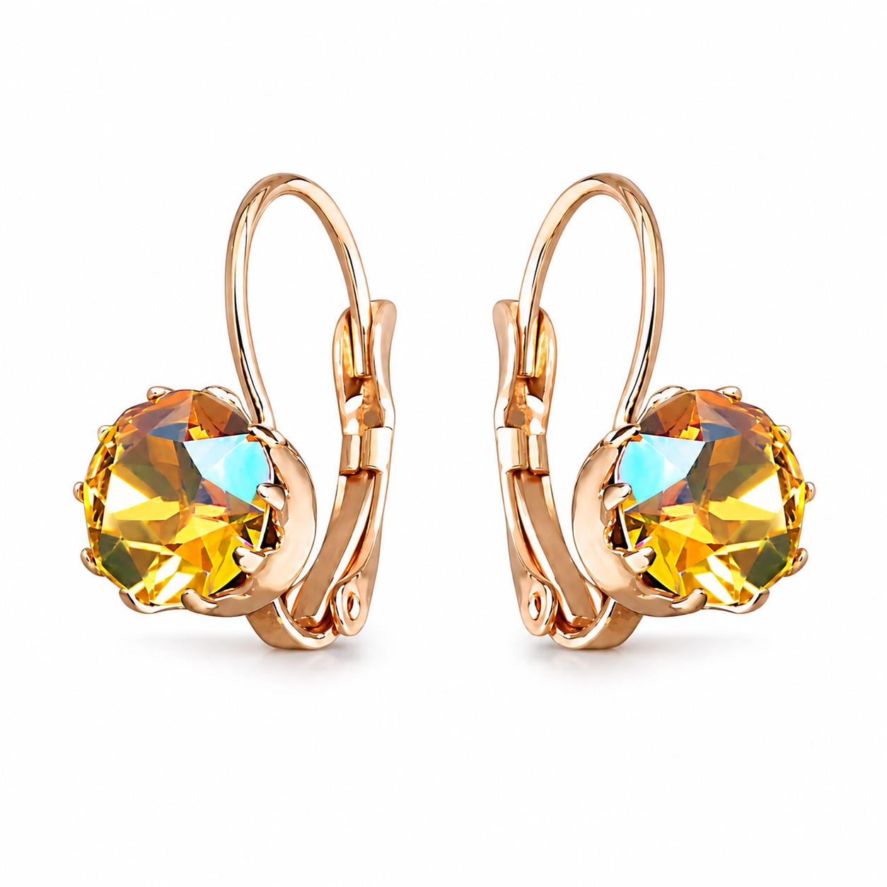 Auskarai „Glory (Light Topaz Shimmer)“ su Swarovski® kristalais