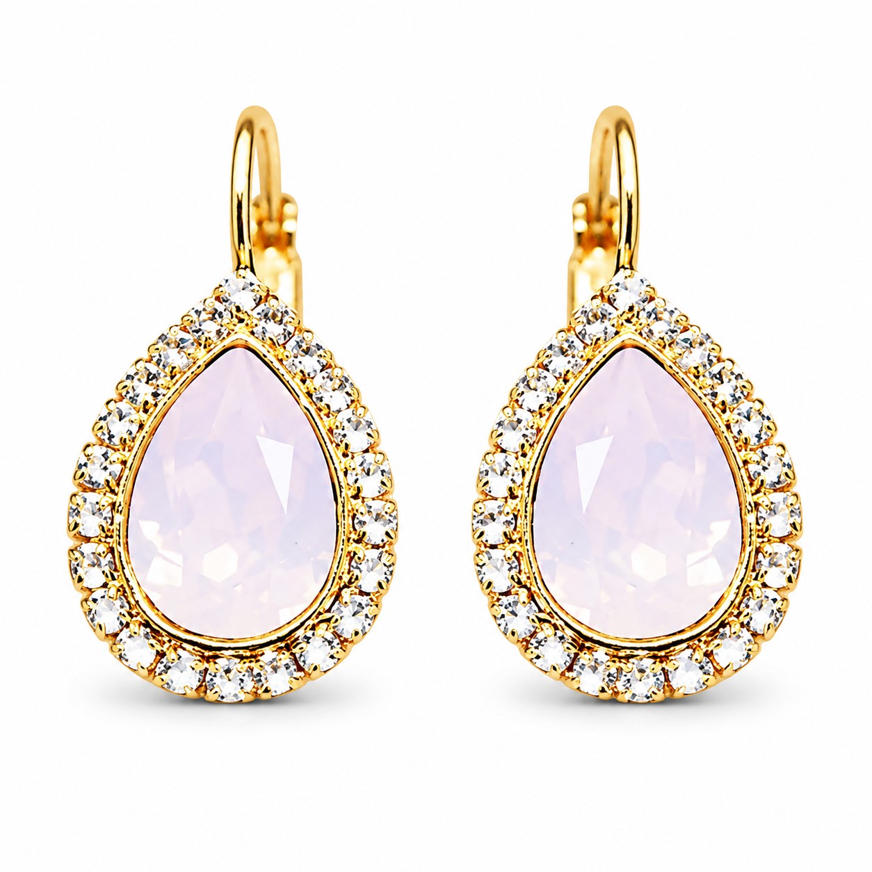 Auskarai „Celestial Drop (Rose Water Opal)“ su Swarovski® kristalais