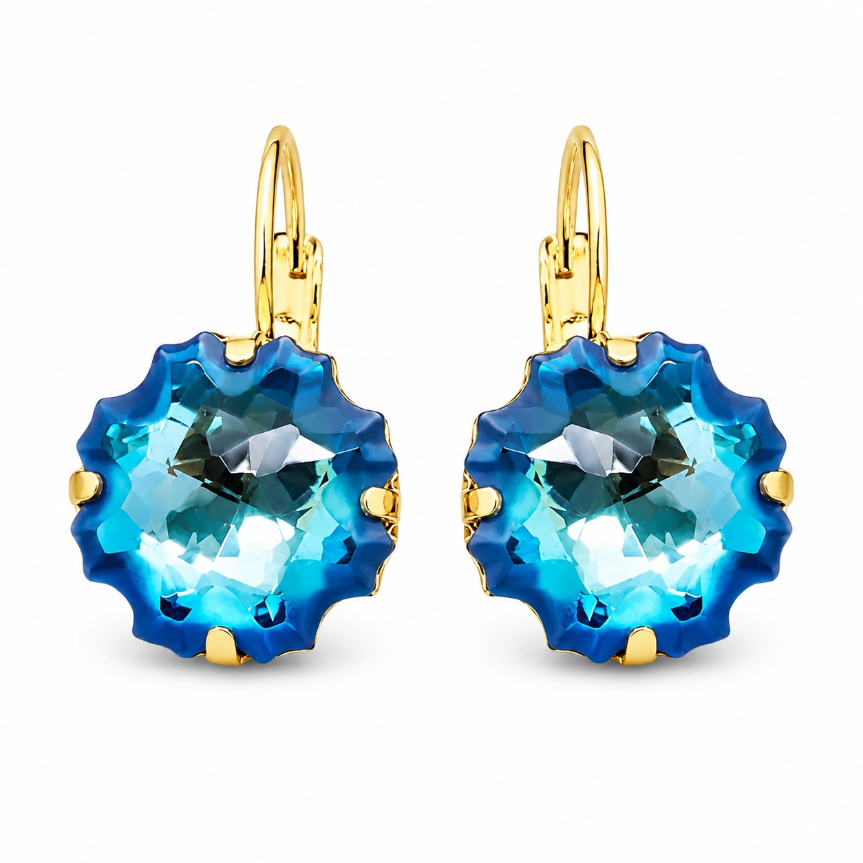 Auskarai „Gorgon (Bermuda Blue)“ su Swarovski® kristalais