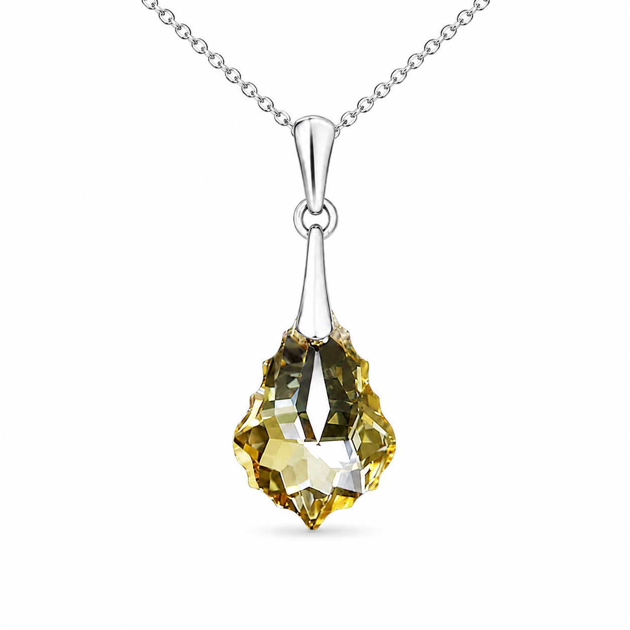 Sidabrinis pakabukas „Baroque IV (Golden Shadow)“ su Swarovski® kristalais