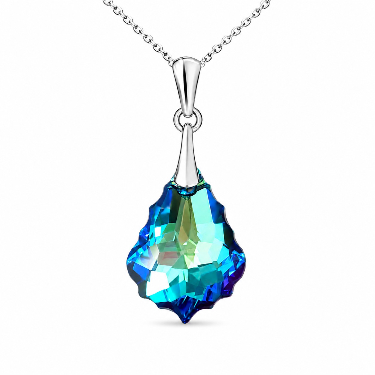 Sidabrinis pakabukas „Baroque IV (Bermuda Blue)“ su Swarovski® kristalais
